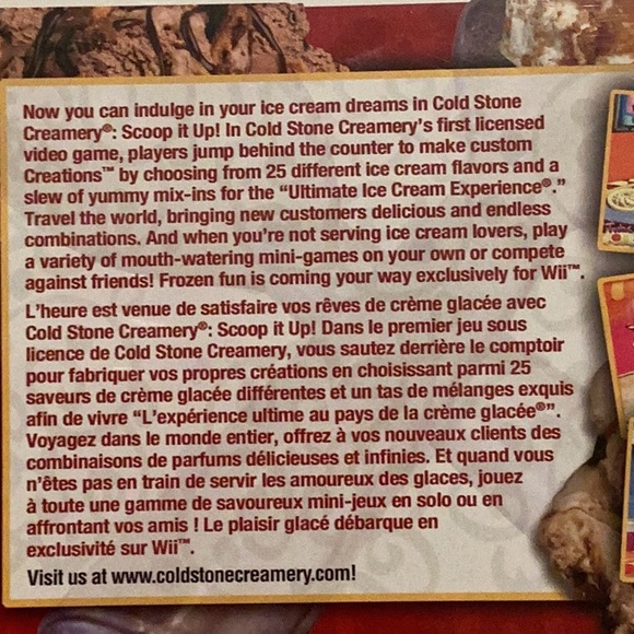 Cold Stone Creamery Scoop It Up Nintendo Wii Game Ice Cream Cones Complete - Picture 4 of 7